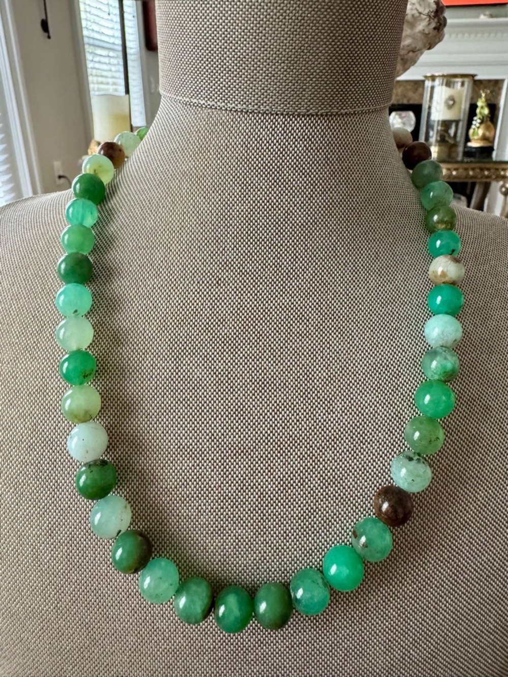 Jay King Green Jade Beaded Women's Necklace with Silver Chain Accent - Picture 3 of 8